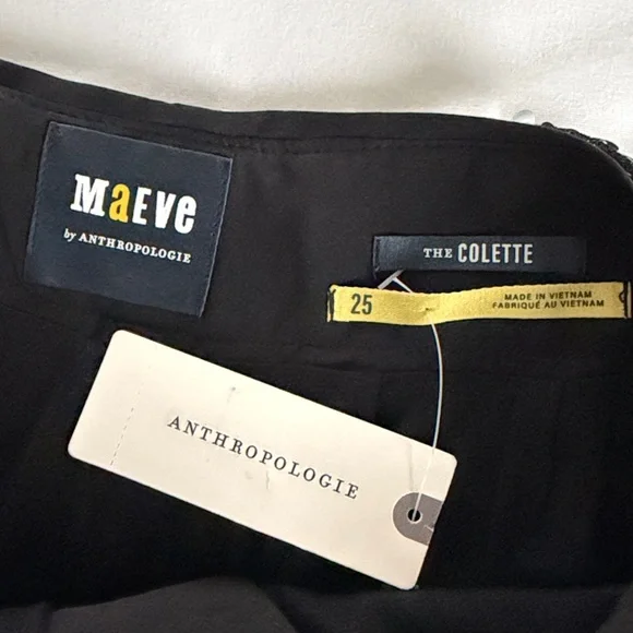 NWT Maeve by Anthropologie The Collette Cropped Wide Leg Sequin Pant Size 25 - Picture 4 of 17